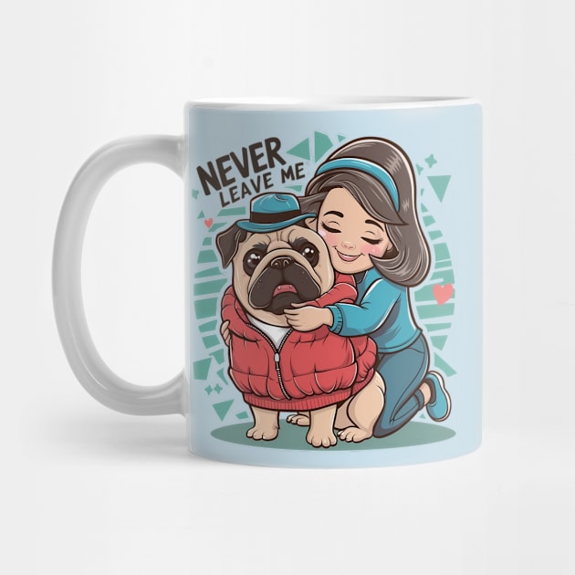 Puppy Love: A Cozy Embrace. Pug dog Lovers by TRACHLUIM